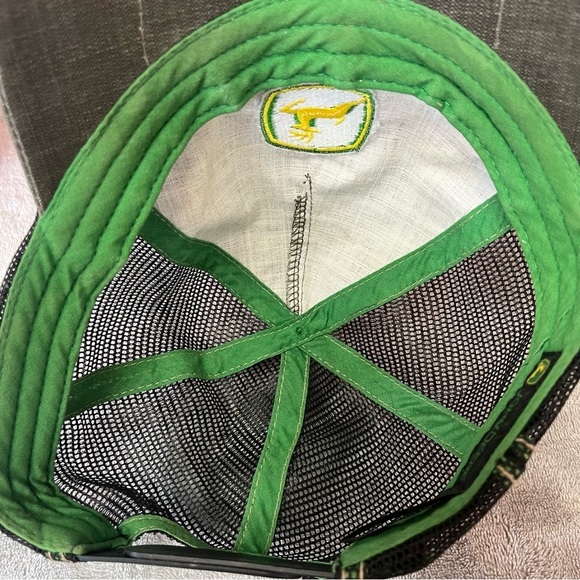 John Deere Dark Grey Mesh Snapback OS Hat Cap Unisex - Picture 11 of 12